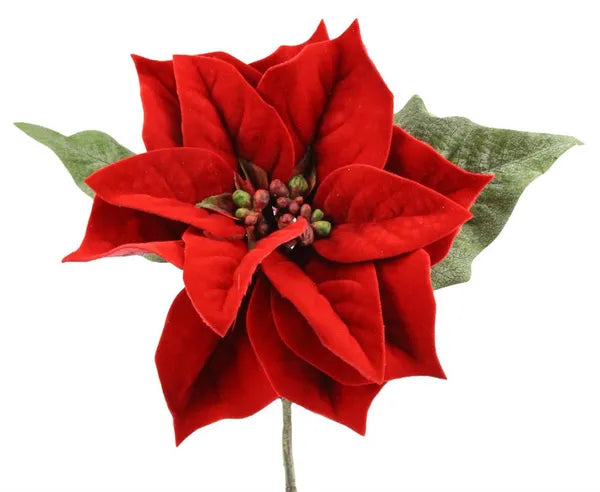11"L Poinsettia Pick