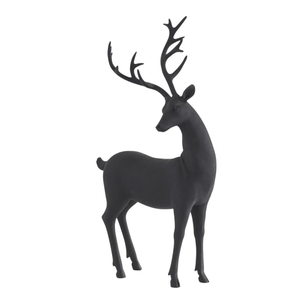 Matte Black Deer – Modern Minimalist Christmas Figurines
