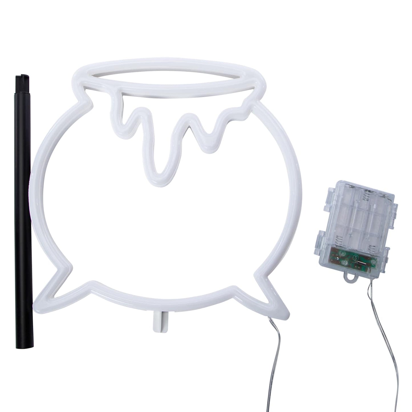 Halloween Cauldron Neon Stake with Timer