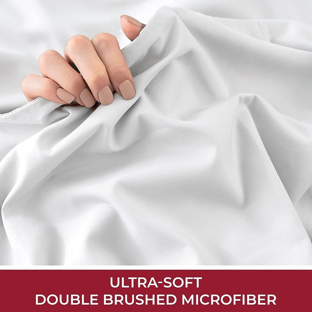 Queen 4-Piece Deep Pocket Bed Set – 100% Double Brushed Microfiber Luxury Bedding