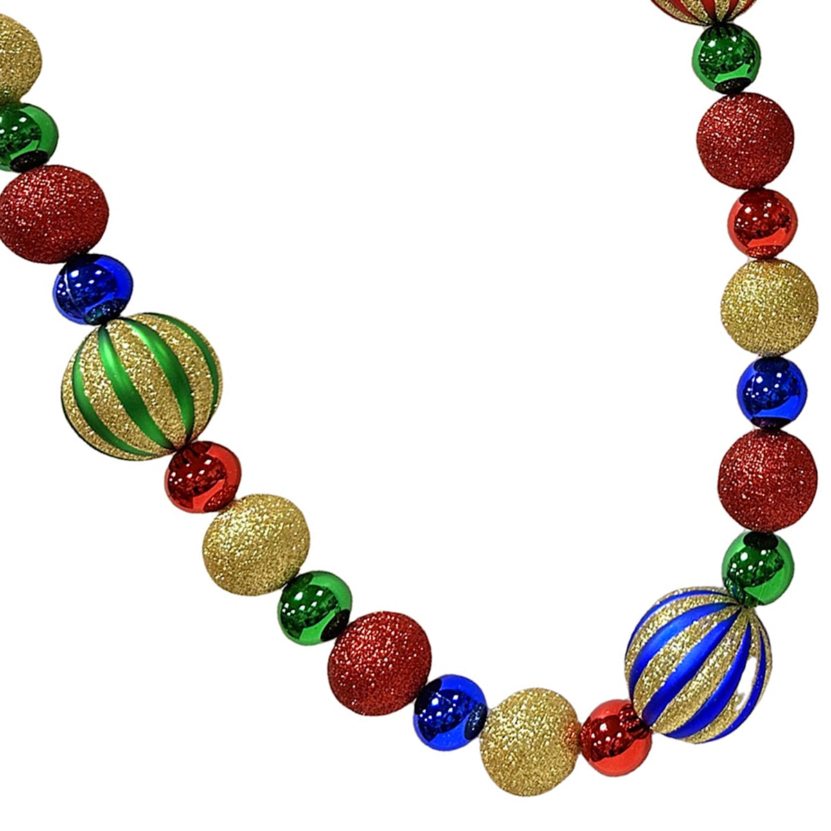 72″ Classic Christmas Mini Ornament Garland – Red, Green & Gold