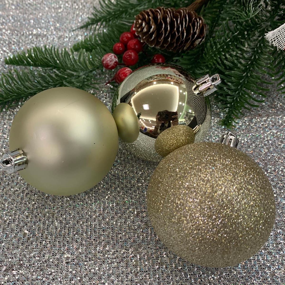 16-Count Mix Shatterproof 2.75" Ornaments – Matte, Gloss & Glitter Holiday Ball Set