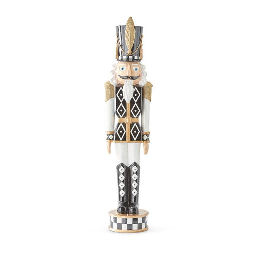 37" Extra Large Black & White Soldier Nutcracker – Elegant Holiday Décor