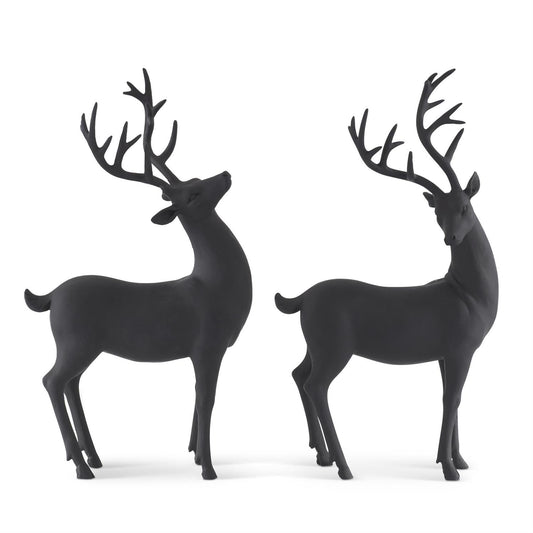 Matte Black Deer – Modern Minimalist Christmas Figurines