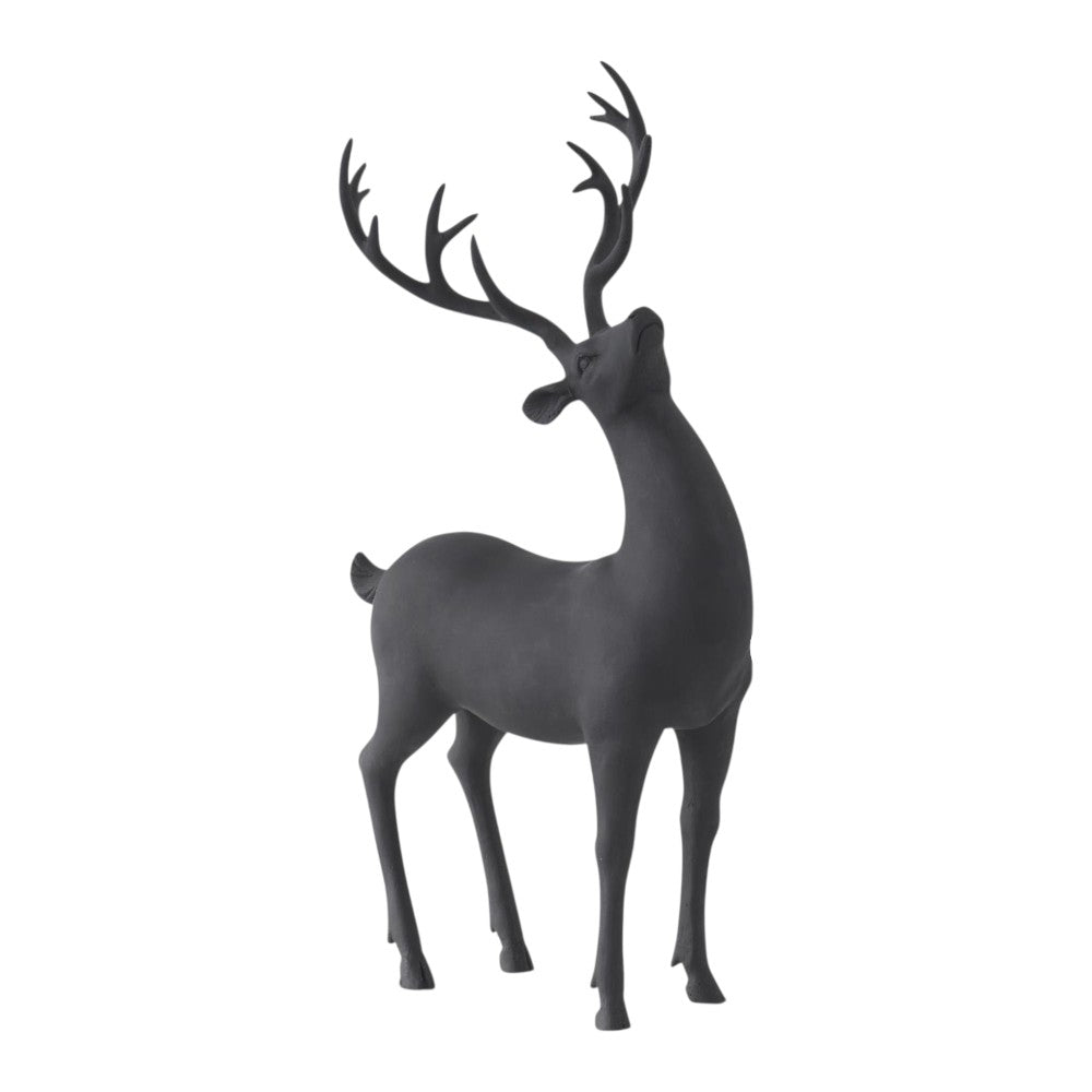 Matte Black Deer – Modern Minimalist Christmas Figurines