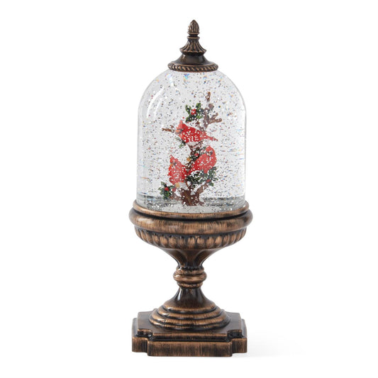 12.25" Cardinal Water Spinning LED Snow Globe – Lighted Christmas Décor with Timer