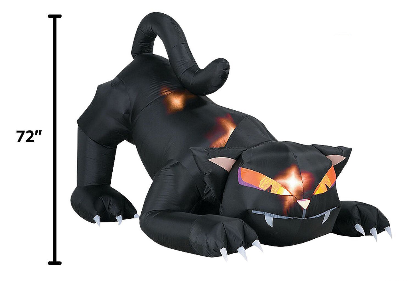 72" Animatronics Inflatable Black Cat With Turning Head Halloween Decoration
