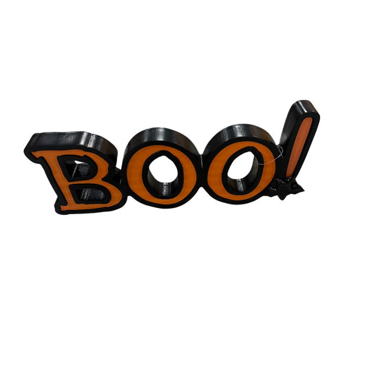 8" - BOO Sign Halloween Decor for Tabletop or Wall Hanging, Freestanding Rustic