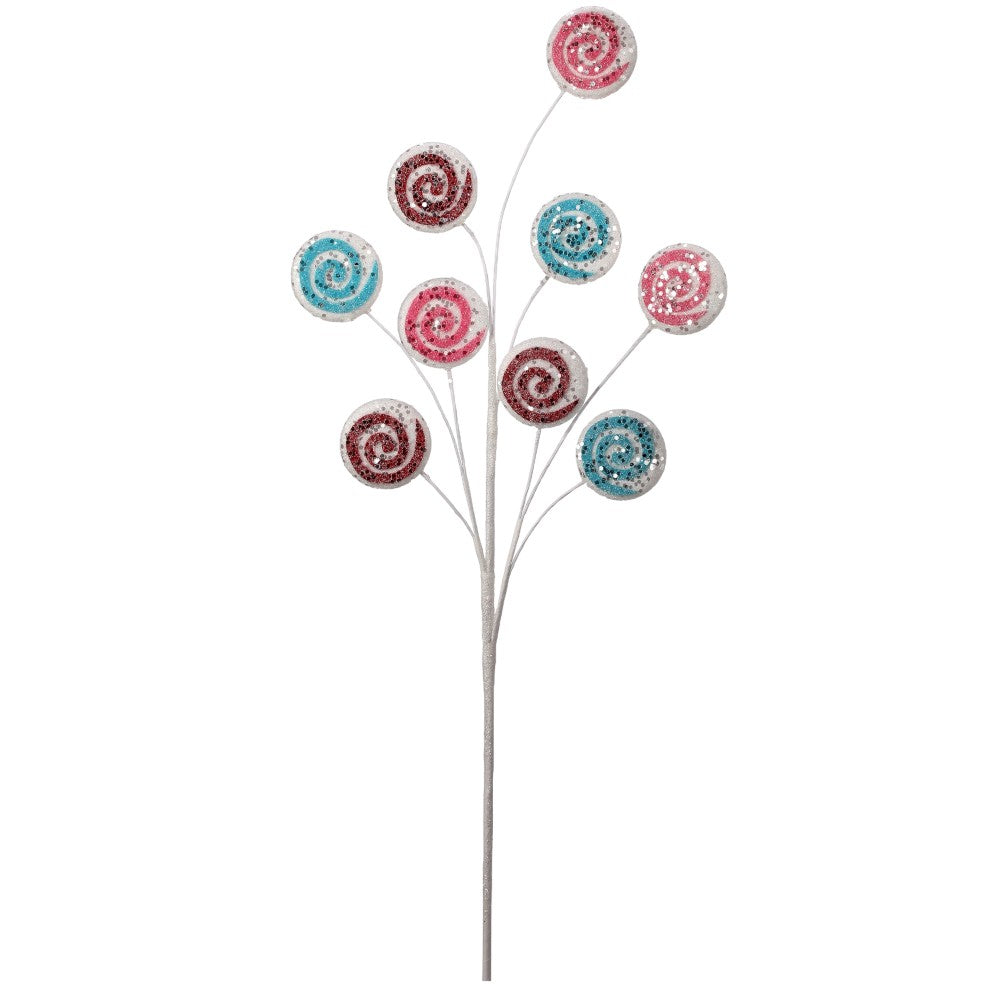 27" Pastel and Peppermint Candy Disk Spray  Whimsical Christmas Decoration