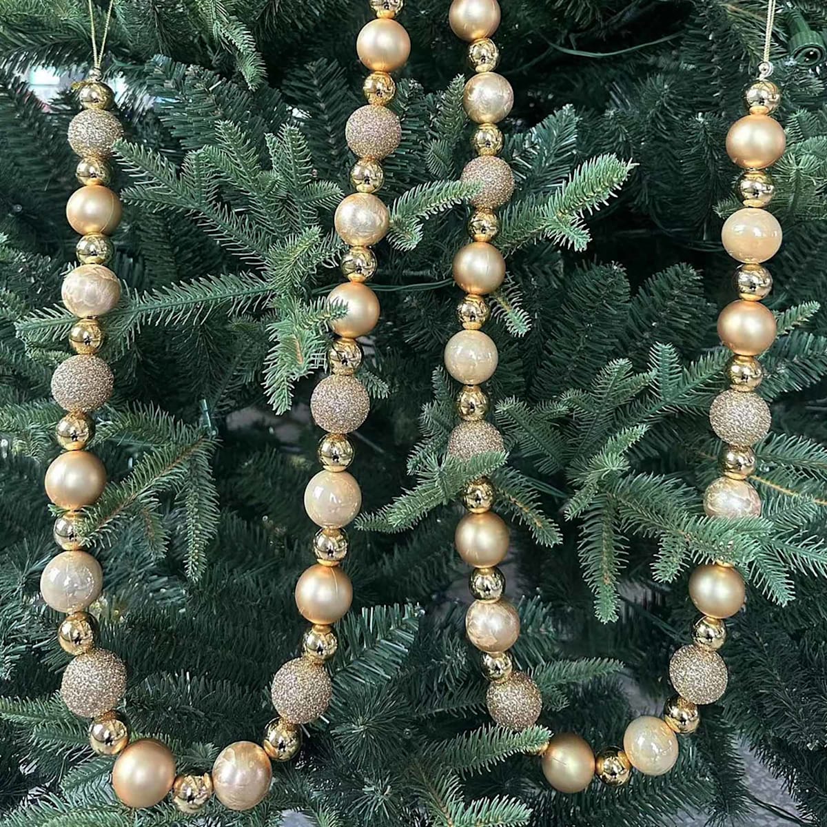 72″ Ball  Ornament Garland – Shiny Ornament Ball Holiday Decoration