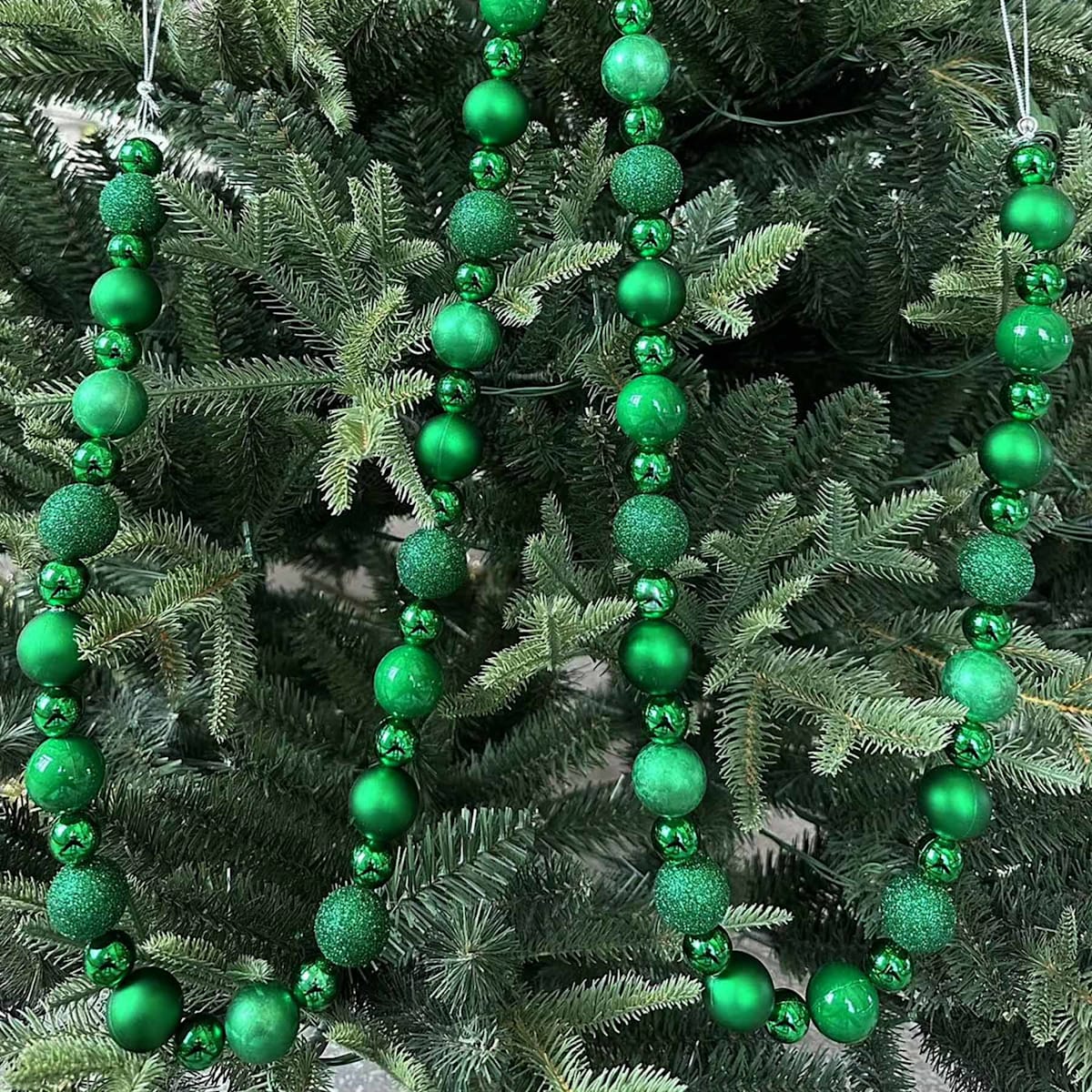 72″ Ball  Ornament Garland – Shiny Ornament Ball Holiday Decoration