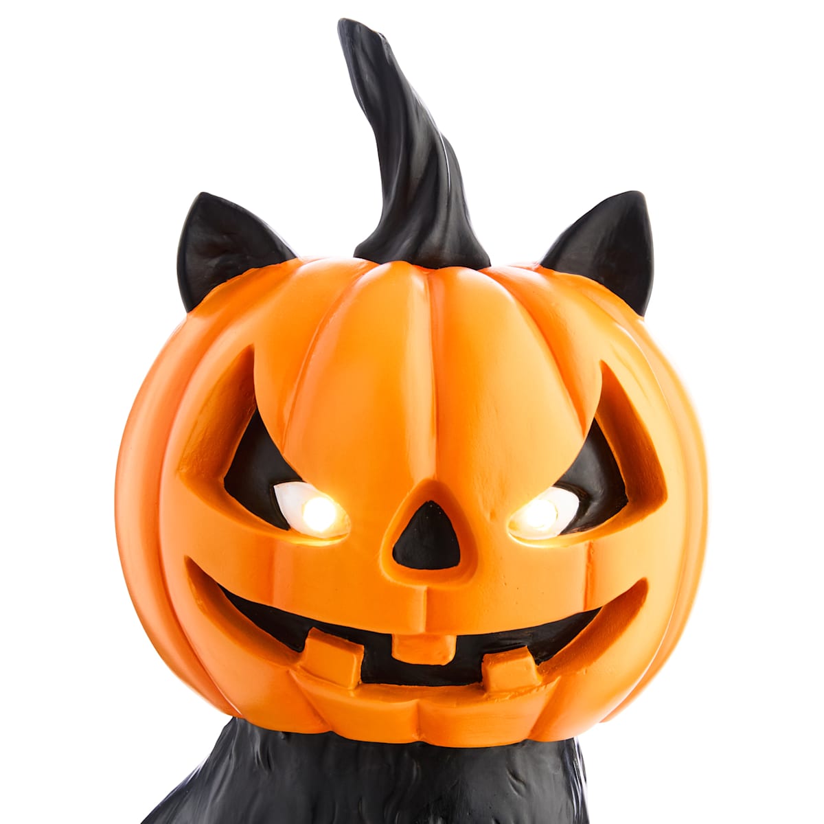 11" Black Cat with Pumpkin Face Halloween Decor