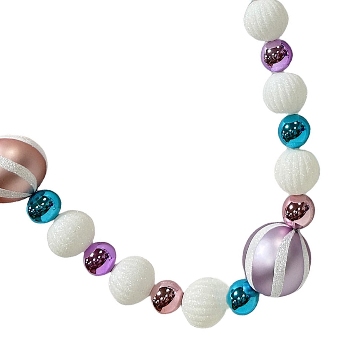 72" Pastel Ornament Garland – Christmas Decoration