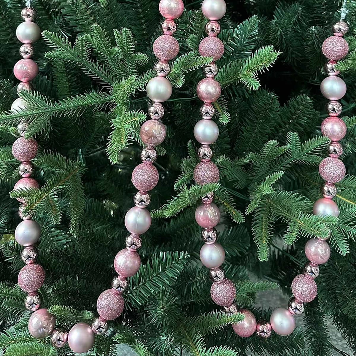 72″ Ball  Ornament Garland – Shiny Ornament Ball Holiday Decoration