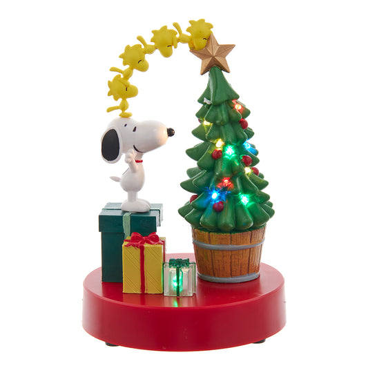 10" Snoopy Christmas Light-Up Decoration with Tree and Presents - Peanuts Holiday Collectible