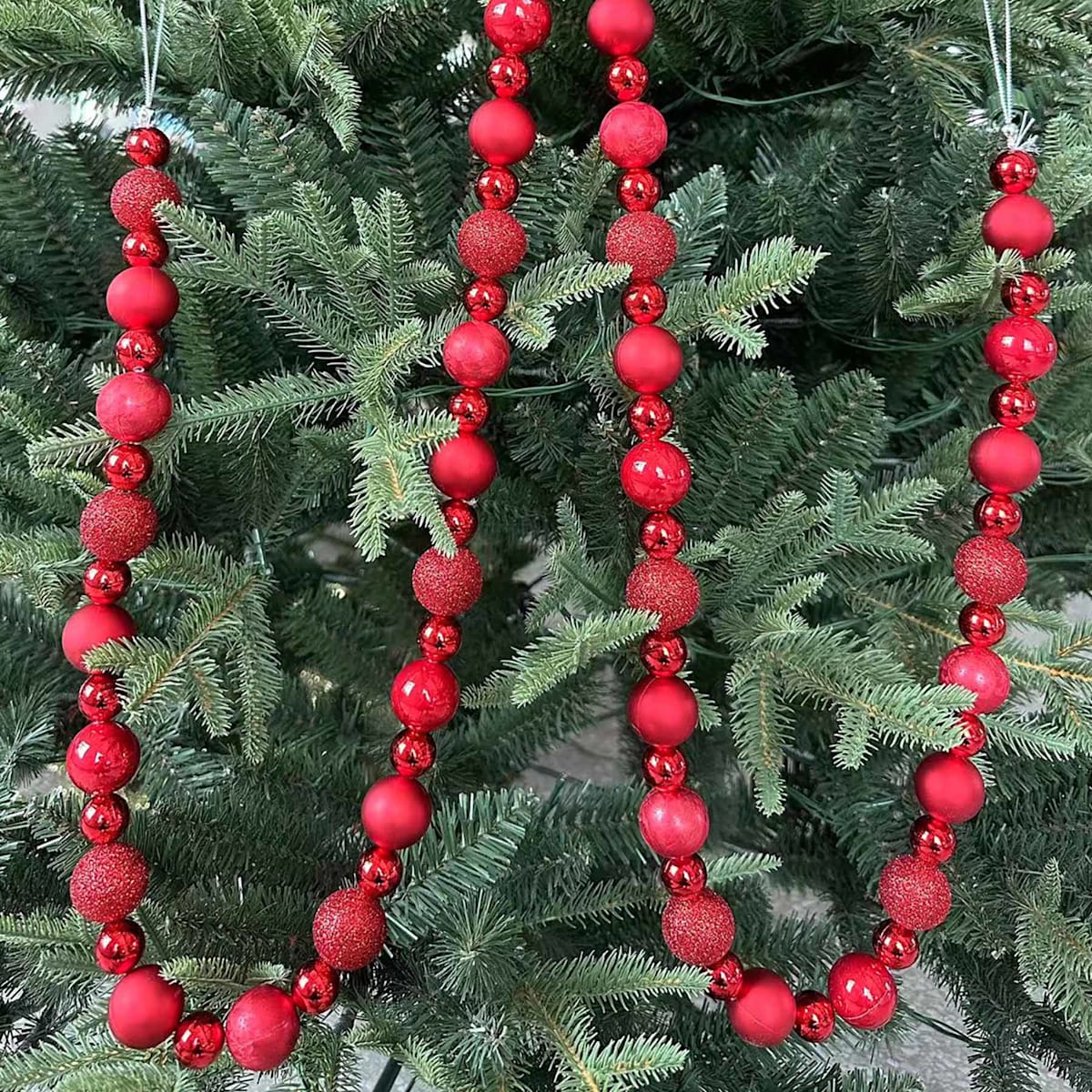 72″ Ball  Ornament Garland – Shiny Ornament Ball Holiday Decoration
