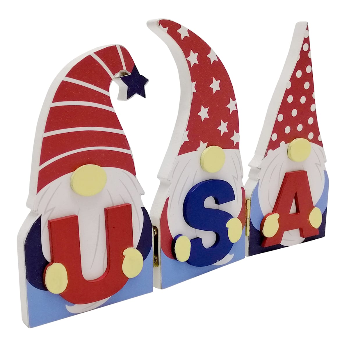 USA Patriotic Gnome Folding Sign – Red, White & Blue Tabletop Decor for 4th of July