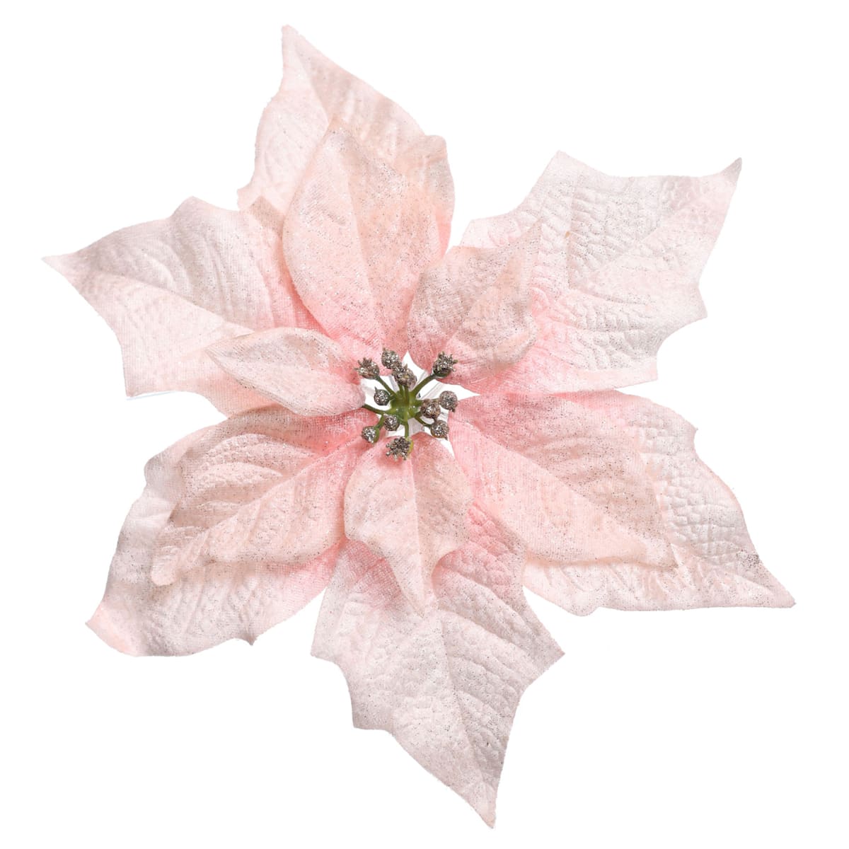 12" Velvet Poinsettia Clip – Luxe Floral Christmas Clip Accent