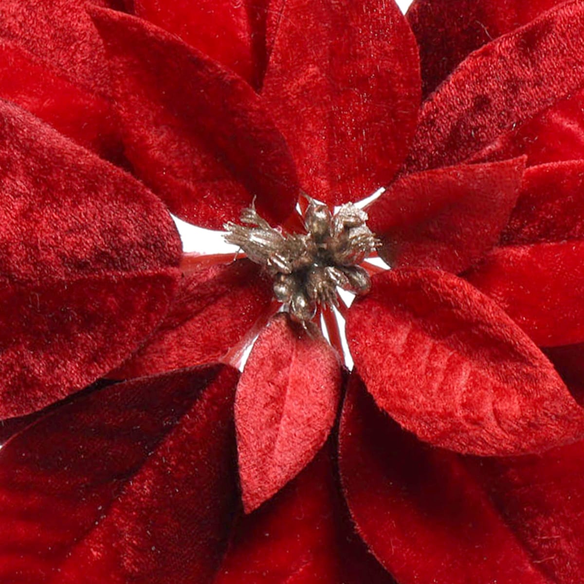 8″ Velvet Poinsettia Clip Ornament – Luxe Red Floral Christmas Accent