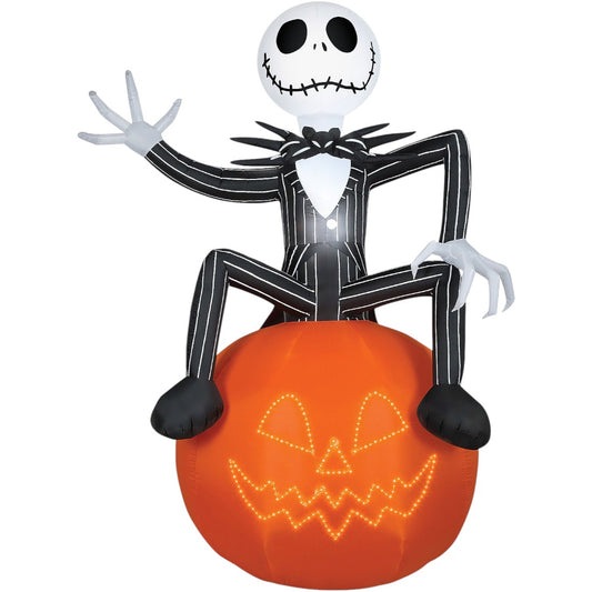 10'  Nightmare Before Christmas Jack Skellington Inflatable – Giant Halloween Yard Decoration with LED Projection