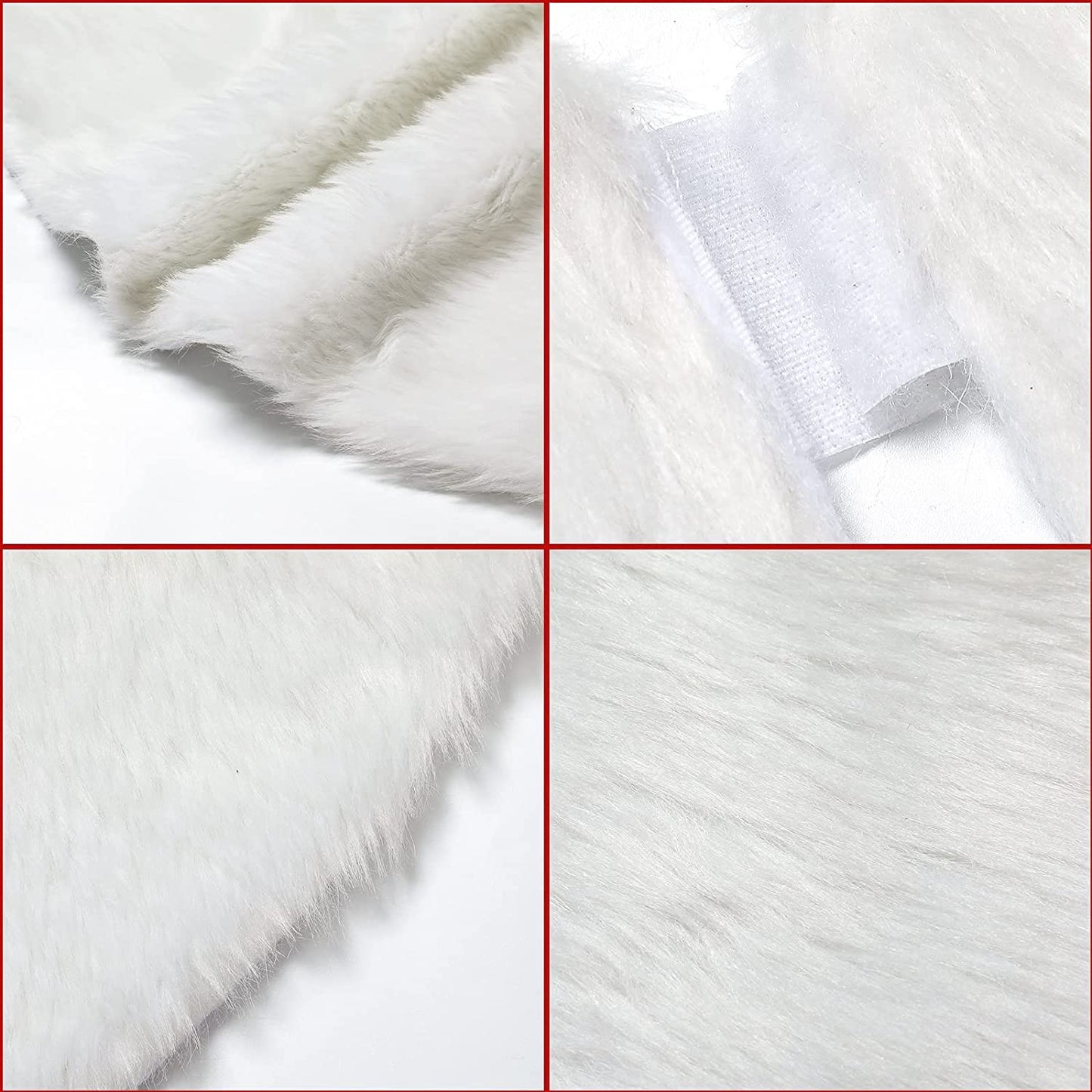 Christmas Tree Skirt - 48 inch White Christmas Tree Skirt-High-End Soft Classic Fluffy Faux Fur,