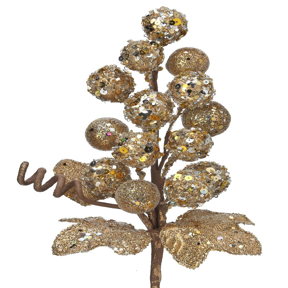 12" Jeweled Grape Cluster Pick - Sparkling Christmas Decoration