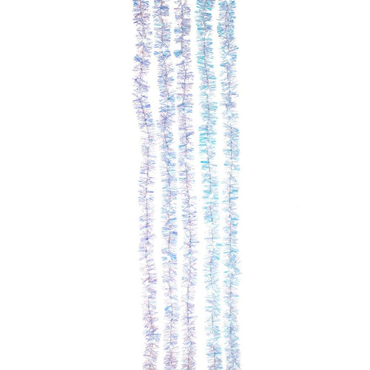 100-Light Silver Iridescent Tinsel Cascade Cool White Superbright Light Set